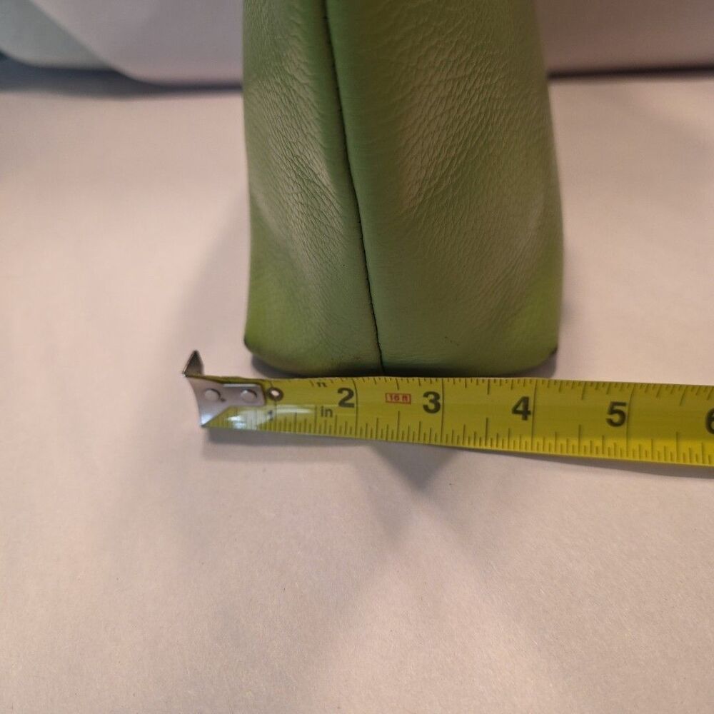 Maurizio Taiuti ITALY Satchel Tote Lime Green Pebbled Leather Small Handbag - Picture 14 of 16